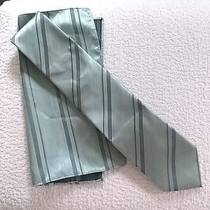 sea mist striped satin long tie set